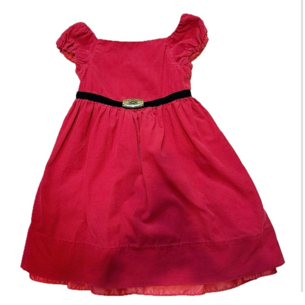 Ralph Lauren Elegant Red Corduroy Kids Dress